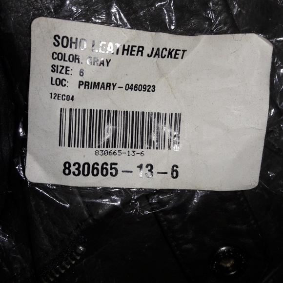 Boston Proper, Gray Leather Jacket, 6 - Picture 7 of 7